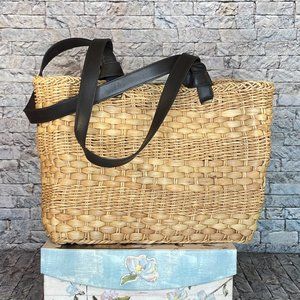 Oversized Straw Woven Tote Bag